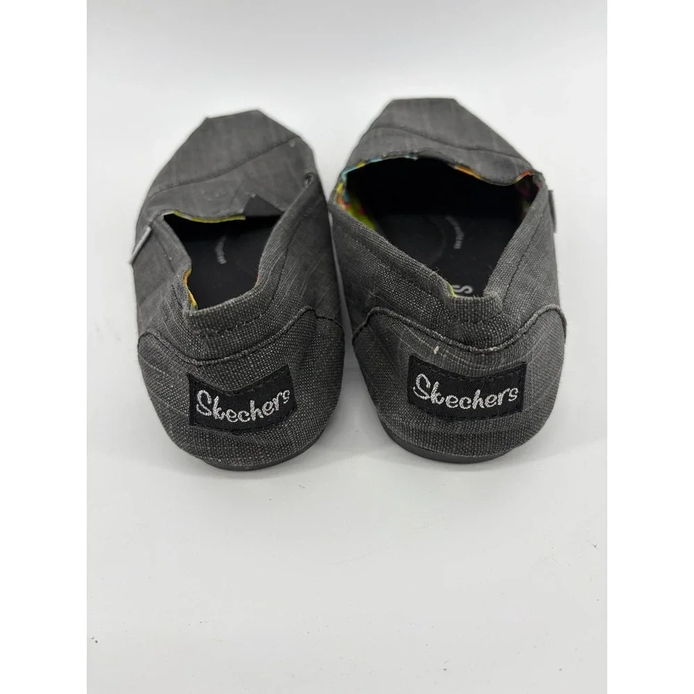 Skechers. Gray Pillow Arch, Casual Flat Canvas Slip Ons, Women's Size 9.5